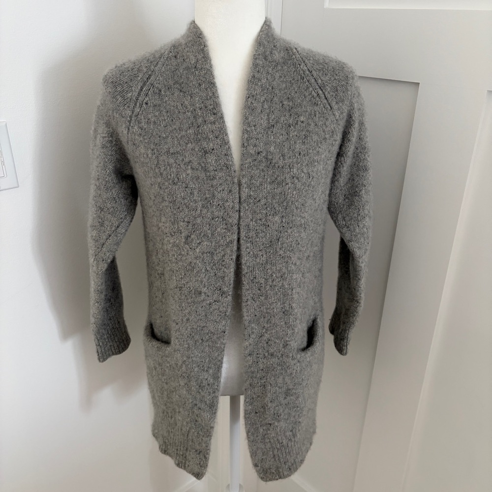 Vince Thick 100% Cashmere Long Coatigan Cardigan Gray XS Heavy Knit Luxury*N21